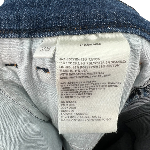 L'Agence Margot Skinny High Rise in Dark Vintage Wash - Picture 10 of 11